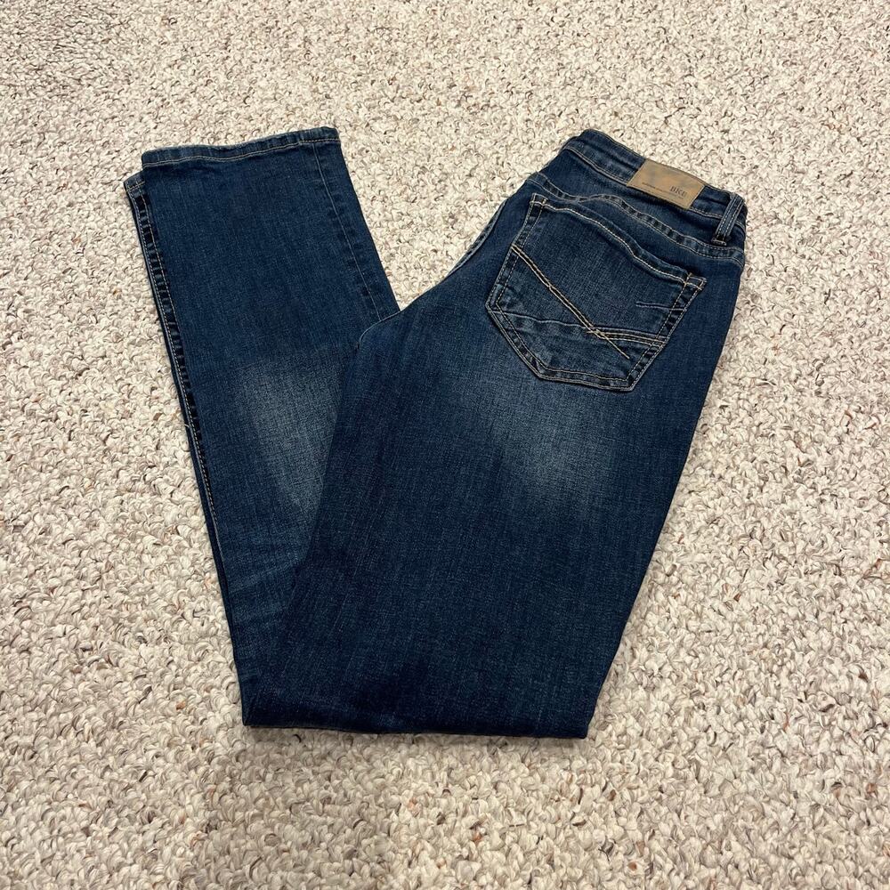 BKE Stella Slim Fit Low Rise Straight Jeans 29 Dark Wash Denim Grunge Normcore